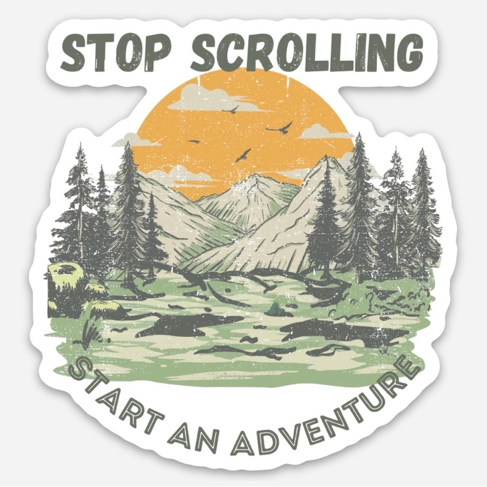 HONEY‎ AND ROSES Vinyl Sticker, “Stop Scrolling” Weatherproof, 3”, New Design! - Picture 8 of 10